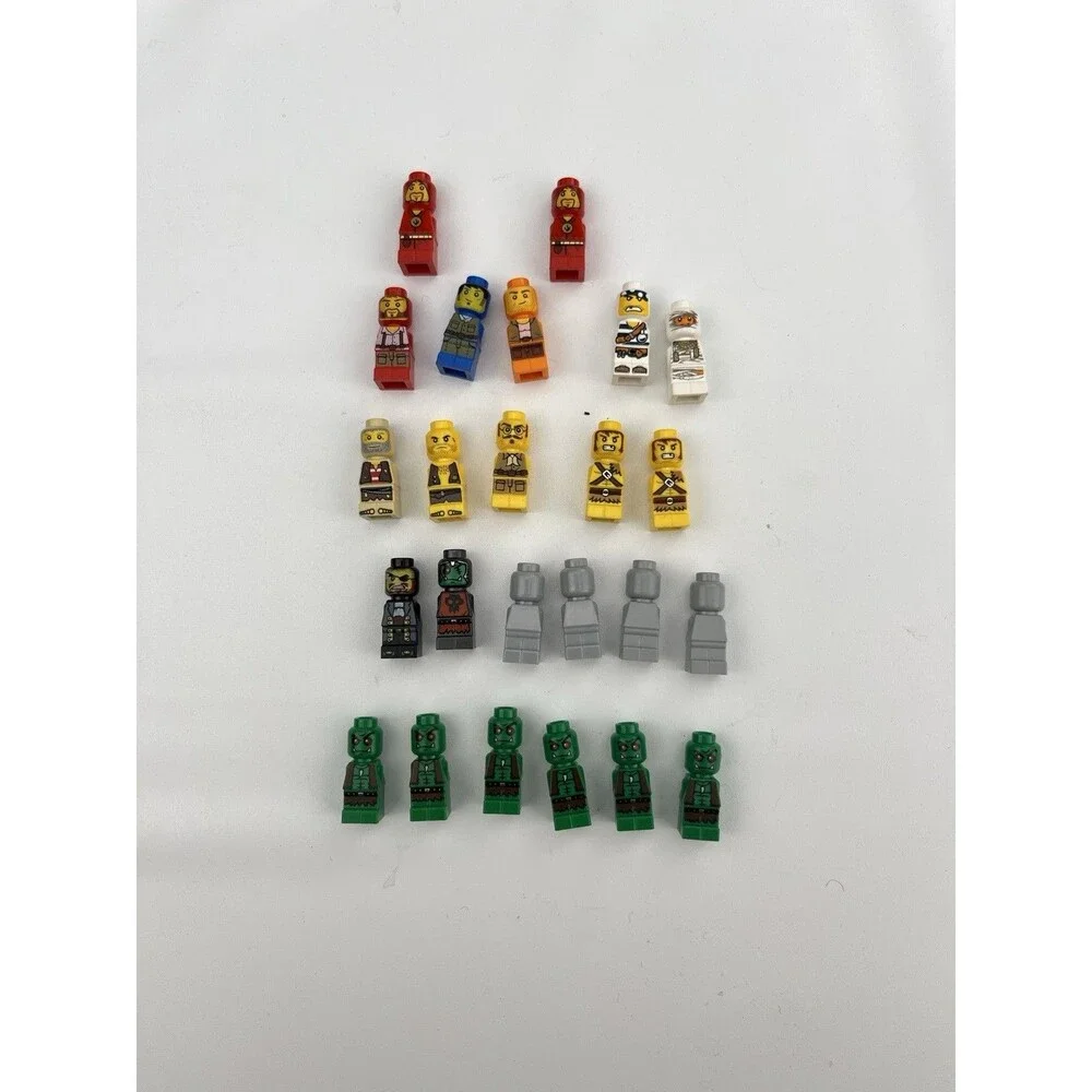 24 Pieces Lego MICROFIG Merchant RED ORANGE YELLOW WHITE BLUE Grey RARE Minifig